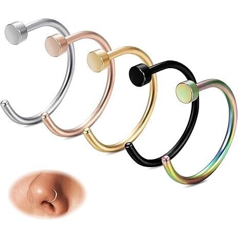 20g Nose Rings Hoops For Women Nose Piercing  Hypoallergenic 316l Stainless